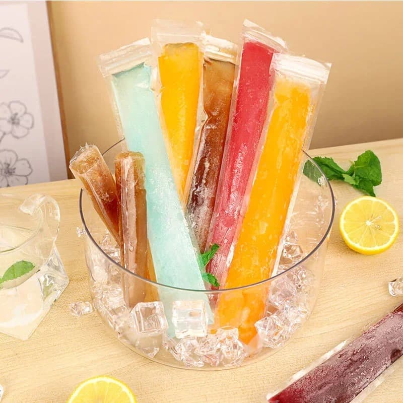 50/100/200pcs Disposable Transparent Popsicle Bag Juice Yogurt Chocolate Ice Bag Transparent Popsicle Mold Kitchen Accessories