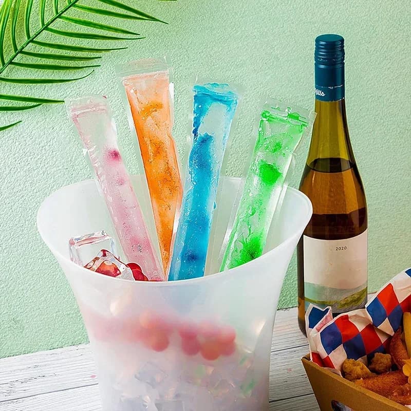 50/100/200pcs Disposable Transparent Popsicle Bag Juice Yogurt Chocolate Ice Bag Transparent Popsicle Mold Kitchen Accessories