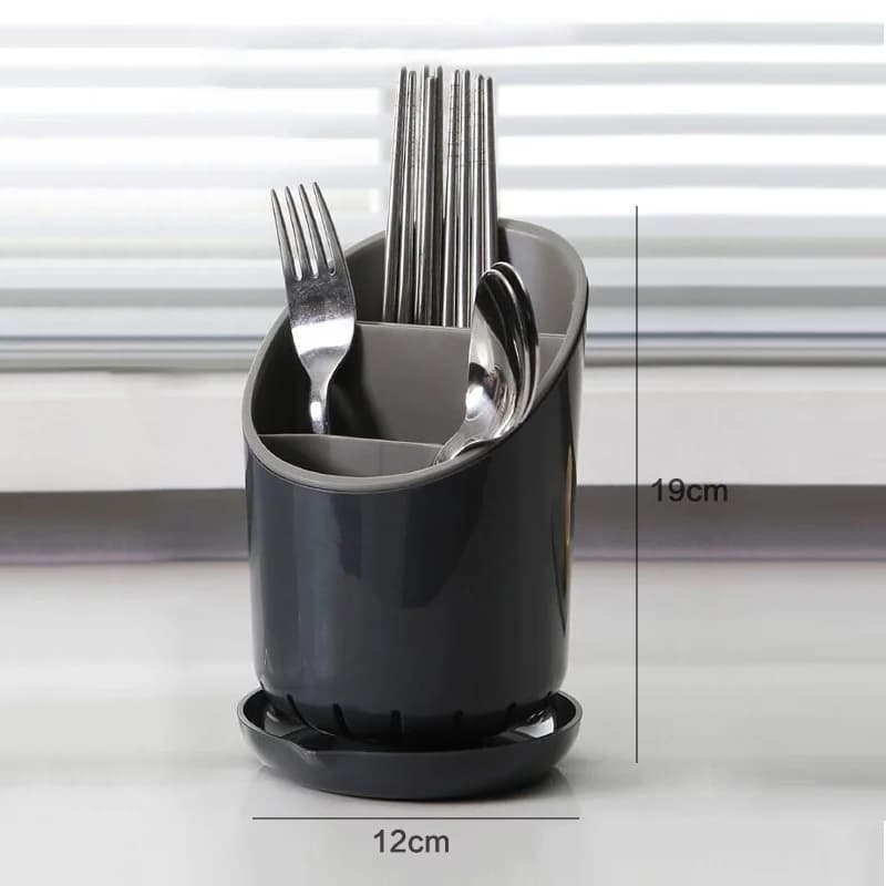 1 Pc Plastic Tableware Storage Rack Storage Chopsticks Knife Spoon Fork Drain Hole with Tray Household Drainage Rack
