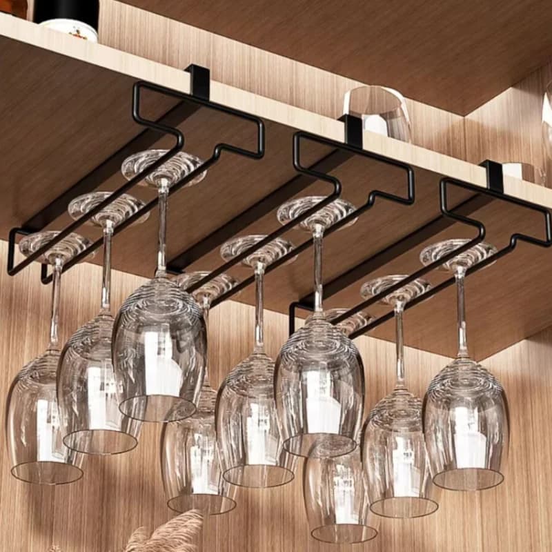 Hanging Red Wine Glass Storage Rack, Home High Footed Cup Storage Rack Without Punching Holes, Inverted Drain Rack