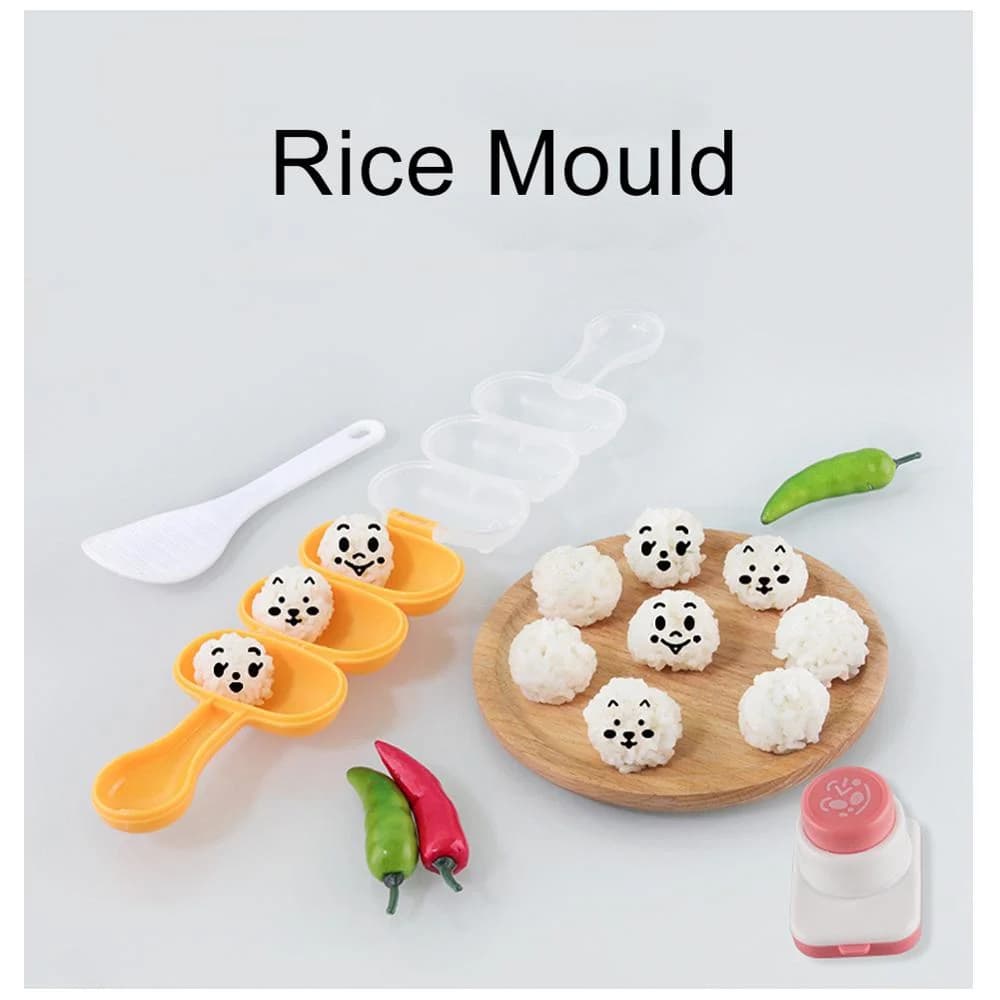 DIY Seaweed Nori Punch Cutter Rice Ball Molds Smile Face Cartoon Rice Ball Onigiri Mould Embossing Device Sushi Mold Bento Decor