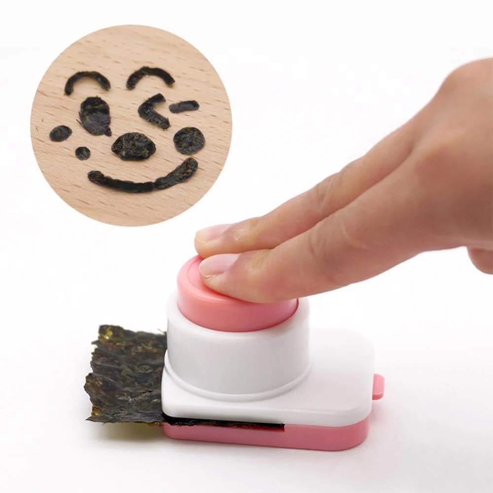 DIY Seaweed Nori Punch Cutter Rice Ball Molds Smile Face Cartoon Rice Ball Onigiri Mould Embossing Device Sushi Mold Bento Decor