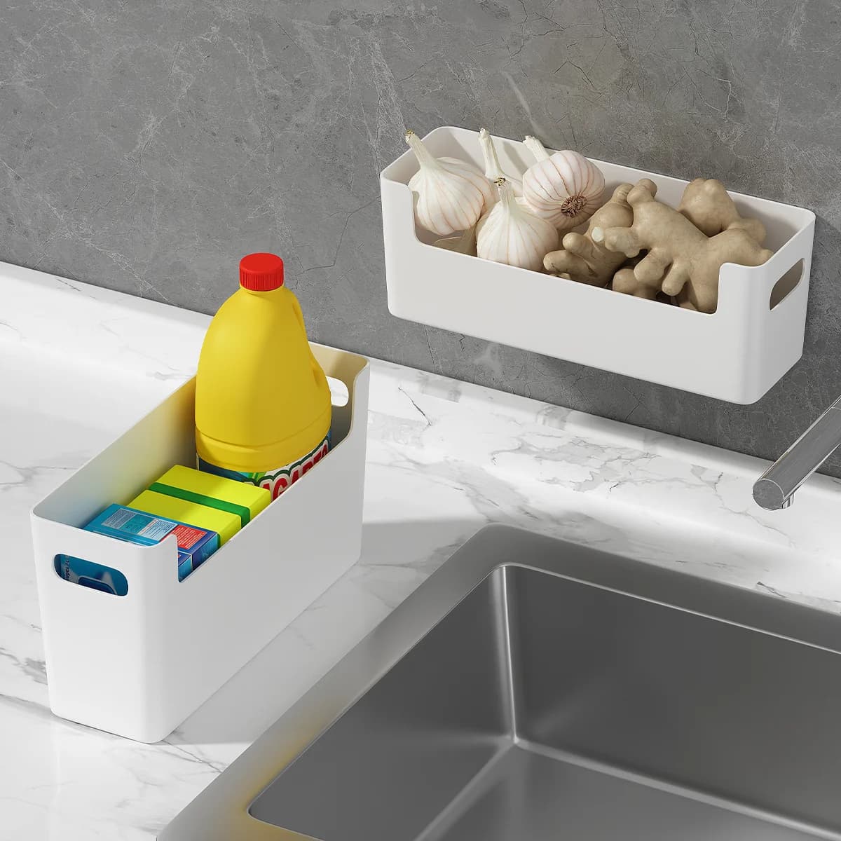 Wall-Mounted Cabinet with a Door Storage Box, Designed for Cabinet Hooks for Cling Film,Storage Bags,Bathroom Essentials
