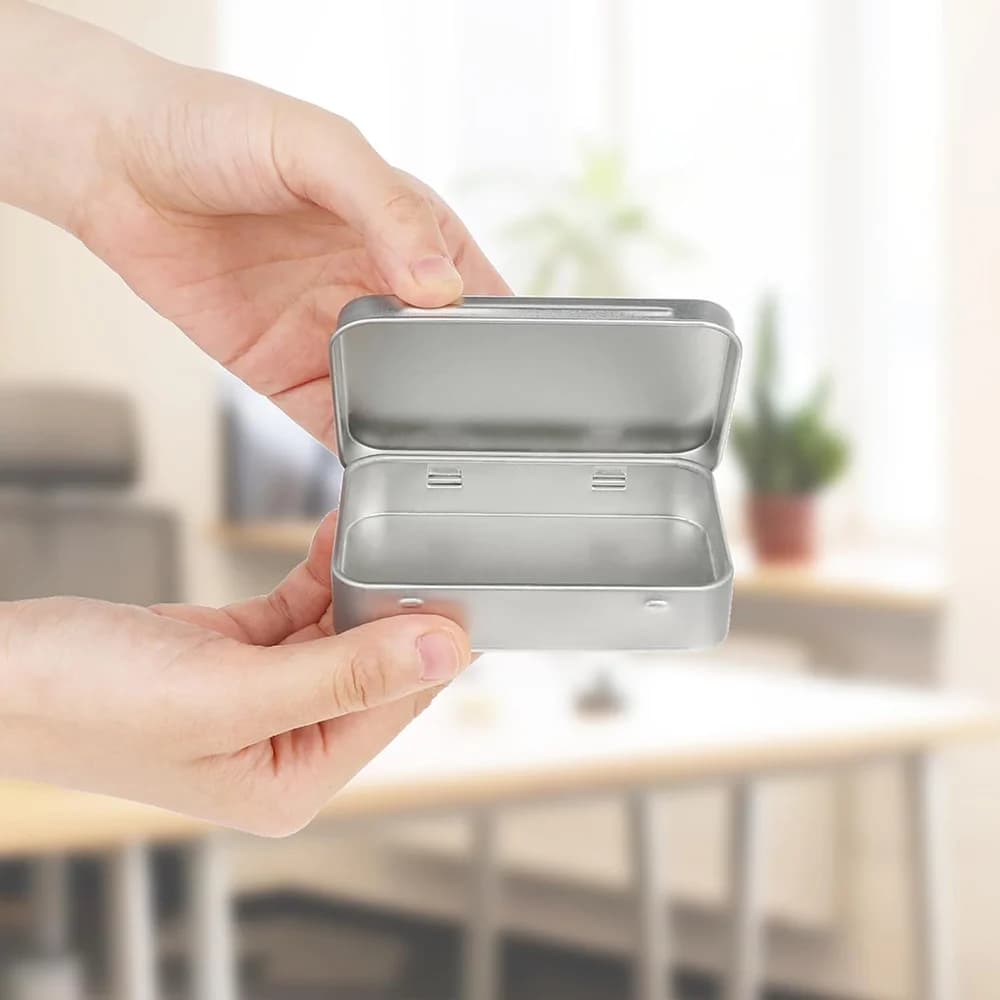 6Pcs Metal Hinged Tin Box Container Mini Portable Small Storage Container Kit with Lid for Home Storage Candy Craft Organizer
